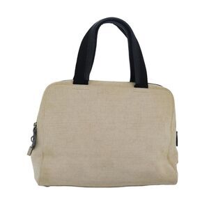 Prada Vintage Handbag Canvas Beige Canvas Handbag (Pre-Owned)